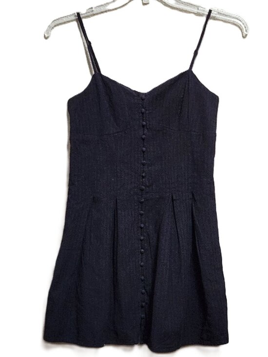 American Eagle Outfitters Dresses & Skirts - AMERICAN EAGLE Black Button Front Smocked Mini Sun Dress - Small - NWT NEW